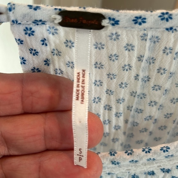 Free People Retro Kitty Crochet Lace Accent Floral Shift Mini Dress Size Small - Picture 5 of 14